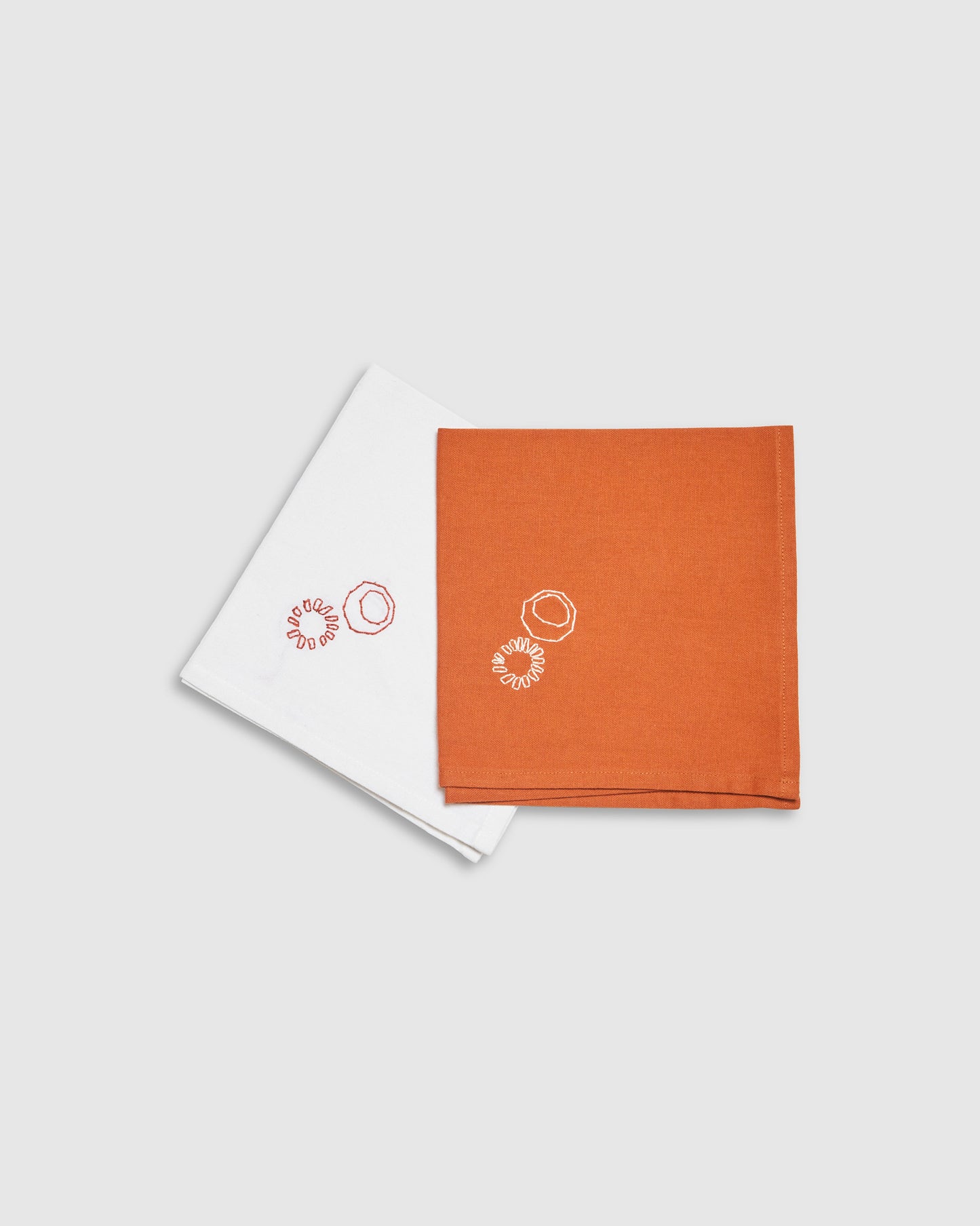 Hand-Embroidered zeroone Napkins By Rii.cami